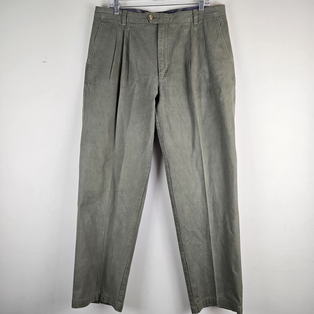 VTG Eddie Bauer Pants Mens Sz‎ 38 M  Stonewash Dyed Cotton Pleated 90s.D164